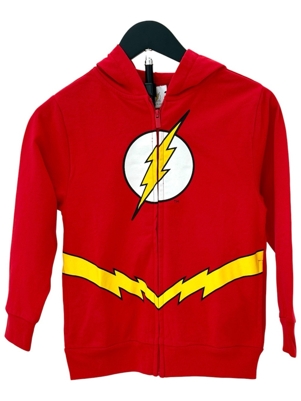 The Flash Zip Up, Youth Sweatshirt With mask in Hood Size S
